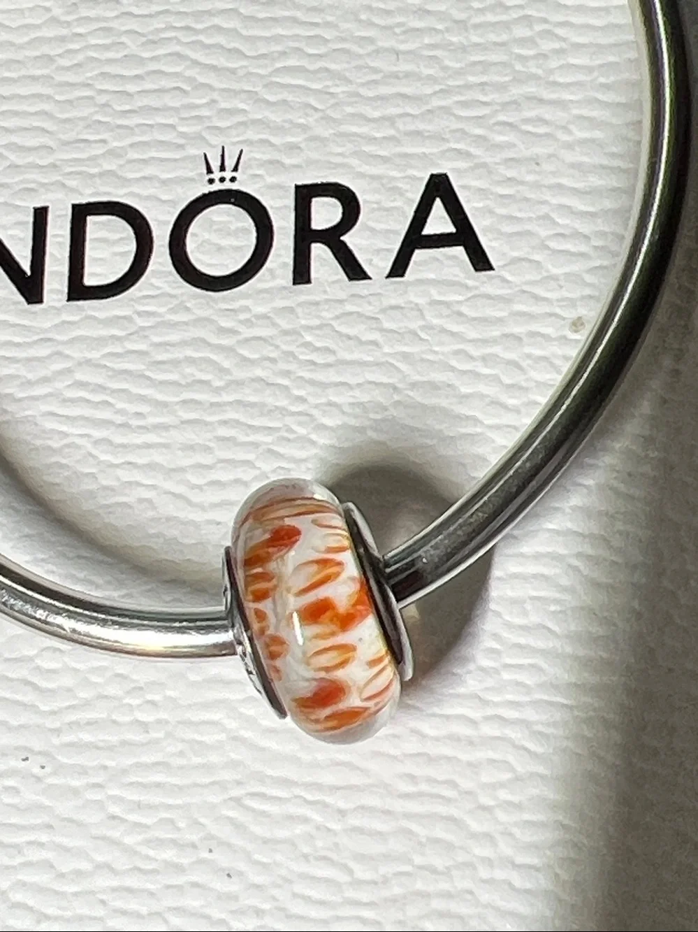 Pandora Orange Python Murano Charm